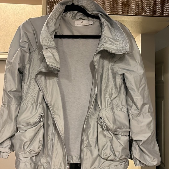 BNWOT Stella McCartney for ADIDAS double zippered light grey 💨 breaker - Picture 7 of 8